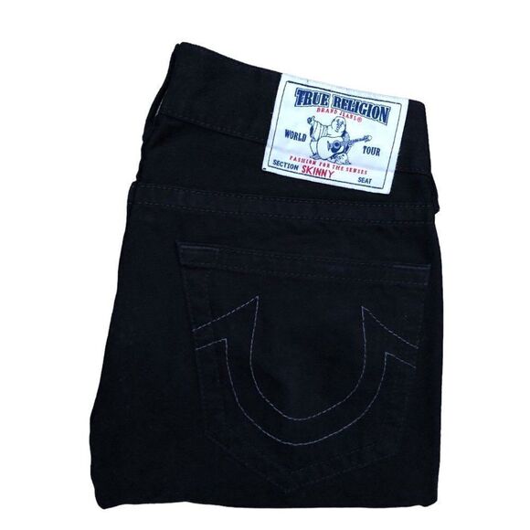 Vintage True Religion Jeans Size 32 SKINNY Black - Picture 3 of 10